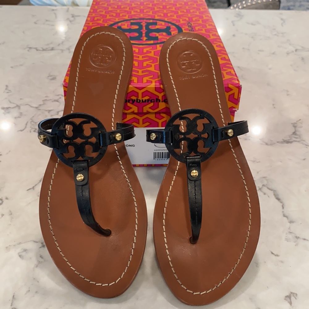 Tory Burch Mini Miller Leather Sandals